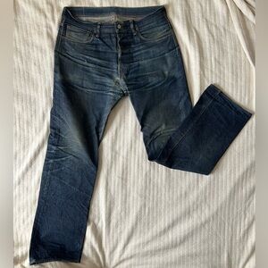 Warehouse & Co Men’s Dark Indigo Japanese Denim Straight Jeans